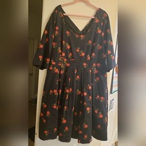City Chic Red Rose Dress XL (22)